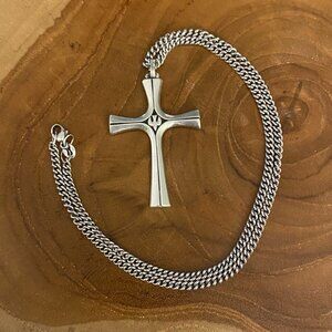 RETIRED James Avery Serenity Cross Necklace, Sterling Silver